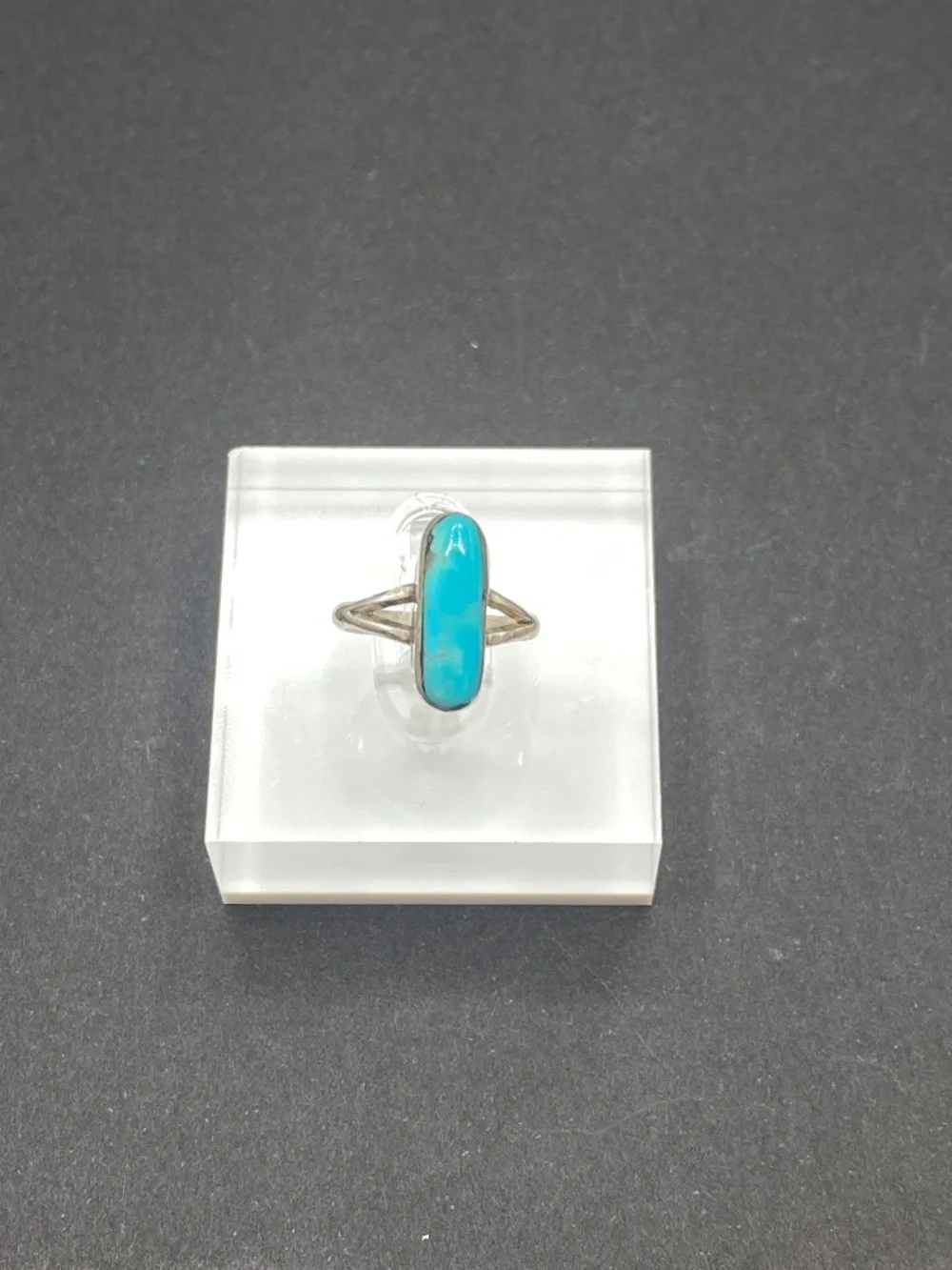 Vintage Sterling Silver Turquoise Pinky Child Ring Southwestern Old Handmade
